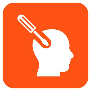 Beyin aracı düz kare vektör simgesi