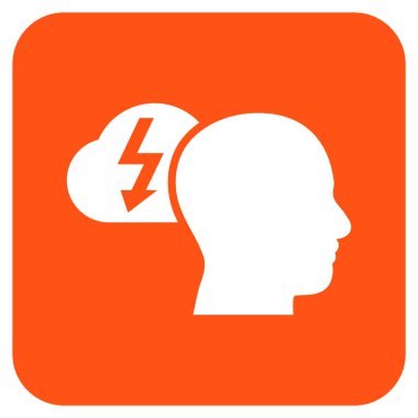 Beyin fırtınası düz kare vektör simgesi