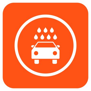 Araba duş düz kare vektör simgesi