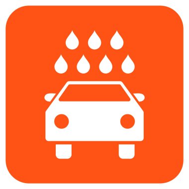 Araba duş düz kare vektör simgesi