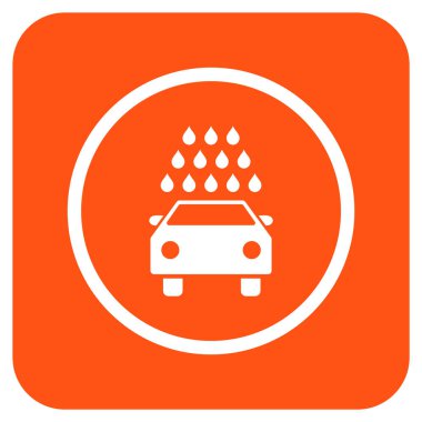 Oto yıkama düz kare vektör simgesi