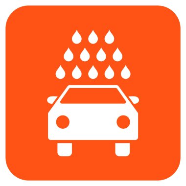 Oto yıkama düz kare vektör simgesi