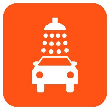 Oto yıkama düz kare vektör simgesi