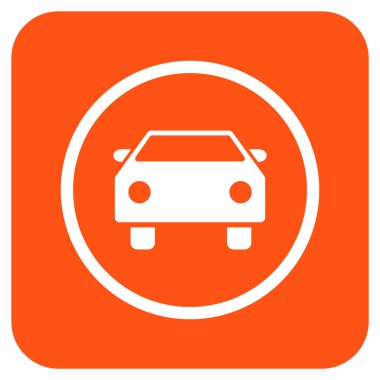 Araba düz kare vektör simgesi