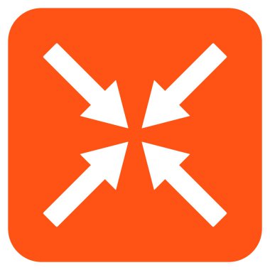 Merkezi oklar düz kare vektör simgesi