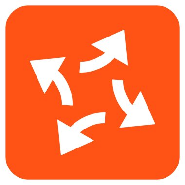 Santrifüj oklar düz kare vektör simgesi