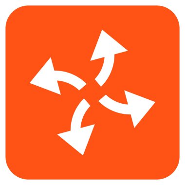 Santrifüj oklar düz kare vektör simgesi