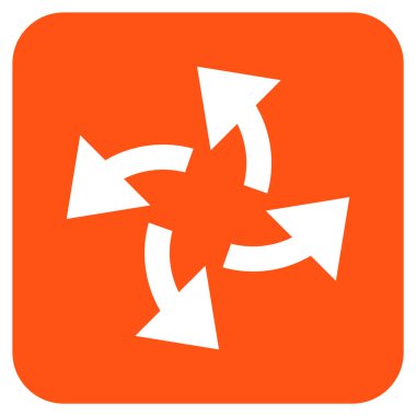 Santrifüj oklar düz kare vektör simgesi