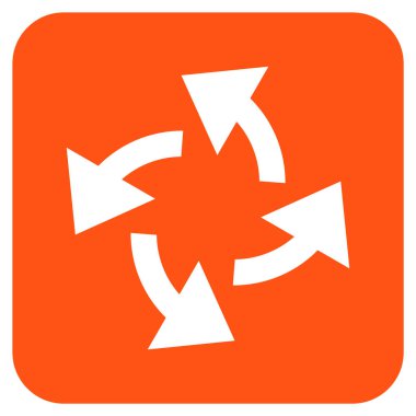 Santrifüj oklar düz kare vektör simgesi