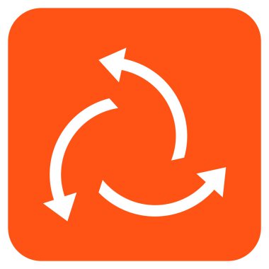 Santrifüj oklar düz kare vektör simgesi