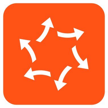 Santrifüj oklar düz kare vektör simgesi