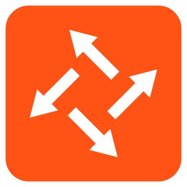 Santrifüj oklar düz kare vektör simgesi