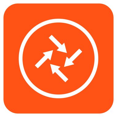 Merkezcil oklar düz kare vektör simgesi