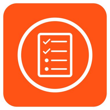 Vektör simgesi denetim listesi sayfa düz kare