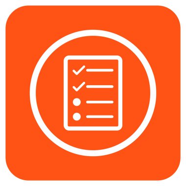 Vektör simgesi denetim listesi sayfa düz kare