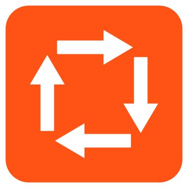 Dolaşım oklar düz kare vektör simgesi