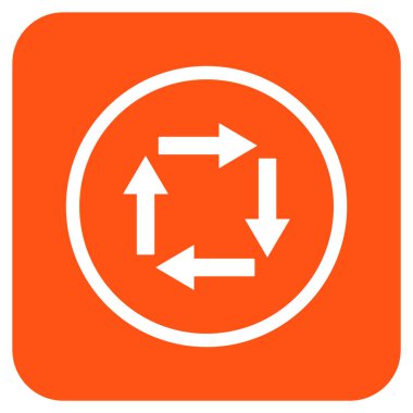 Dolaşım oklar düz kare vektör simgesi