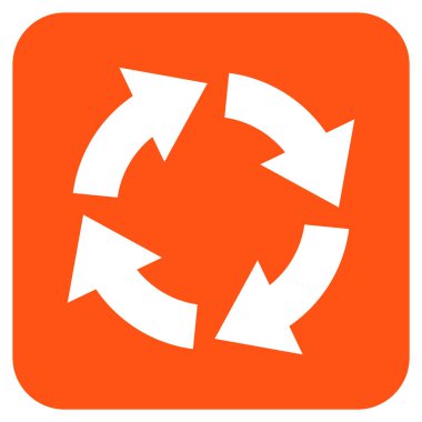 Dolaşım düz kare vektör simgesi