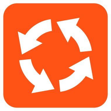 Dolaşım düz kare vektör simgesi