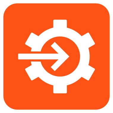 COG Tümleştirme düz kare vektör simgesi