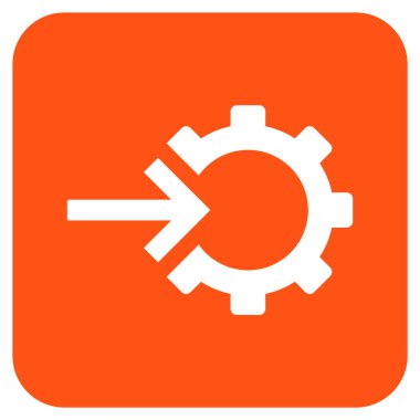 COG Tümleştirme düz kare vektör simgesi