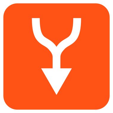 Düz kare vektör simgesi aşağı ok birleştirmek