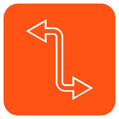 Eğri Exchange ok düz kare vektör simgesi