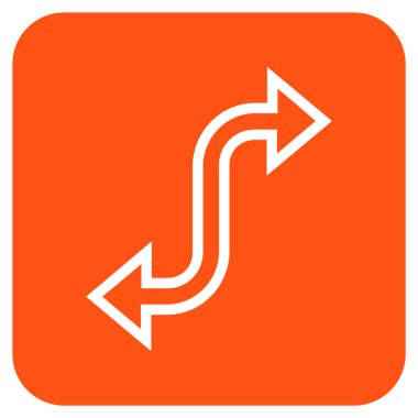 Eğri Exchange ok düz kare vektör simgesi