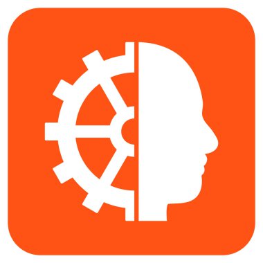 Cyborg vites düz kare vektör simgesi