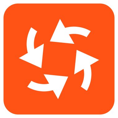 Siklon oklar düz kare vektör simgesi