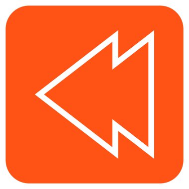 Düz sol yön vektör simgesi kare