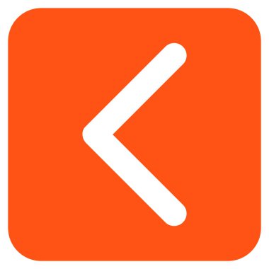 Düz sol yön vektör simgesi kare