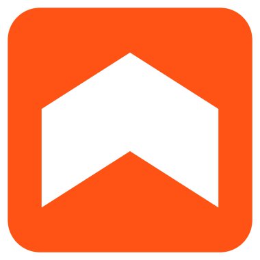 Düz yukarı yön vektör simgesi kare