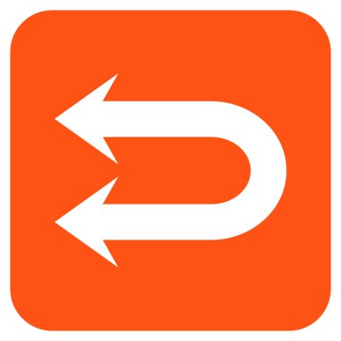 Sola çift ok düz kare vektör simgesi