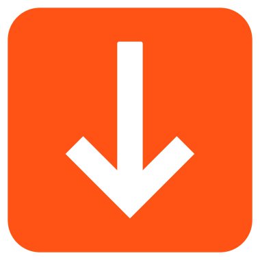 Ok düz kare vektör simgesi