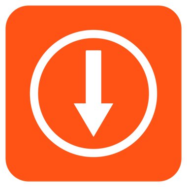 Yuvarlak ok düz kare vektör simgesi