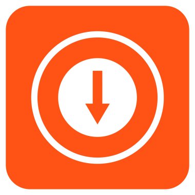 Yuvarlak ok düz kare vektör simgesi