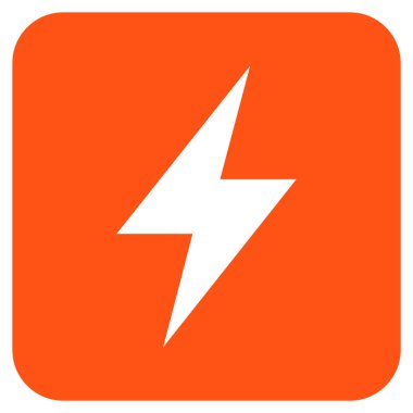 Elektrik Strike düz kare vektör simgesi