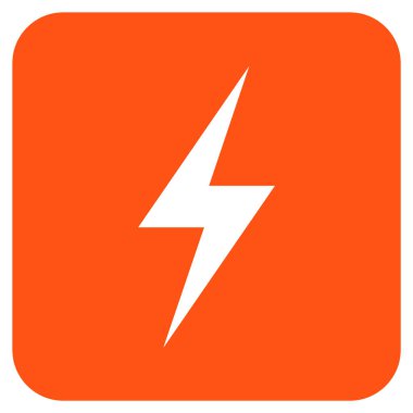 Elektrik düz kare vektör simgesi