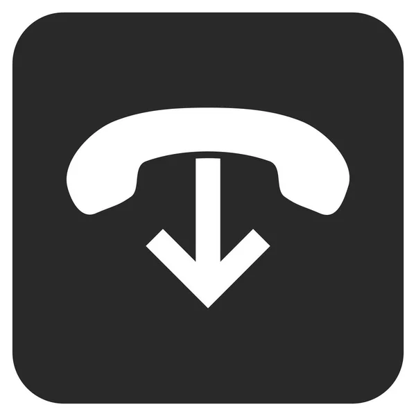Telefon hänga upp platt fyrkant vektor symbol — Stock vektor