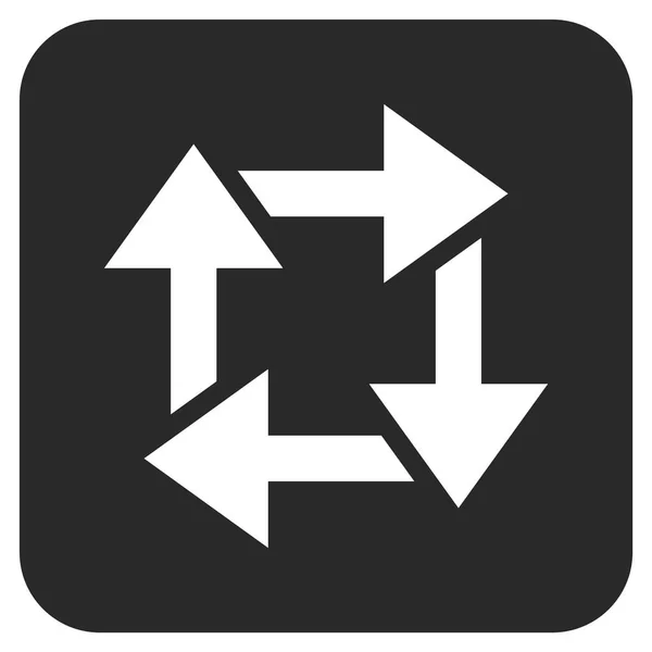 Recycler l'icône vectorielle carrée plate — Image vectorielle