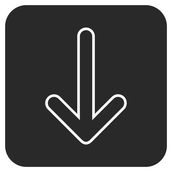 Afgeronde pijl-omlaag platte winkelhaak Vector Icon — Stockvector