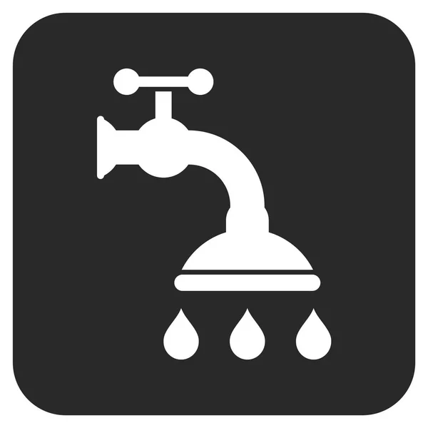 Shower Tap Flat Squared Vector Icon — Stock Vector