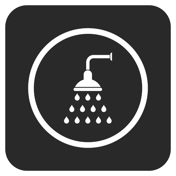 Shower Flat Squared Vector Icon — Stock Vector