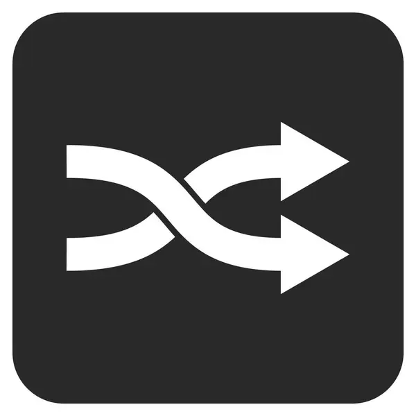 Pfeile rechts flach quadriert Vektor-Symbol mischen — Stockvektor