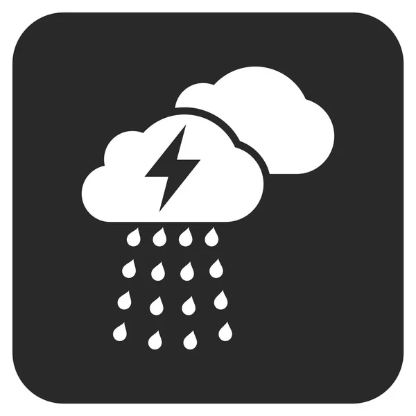 Gewitterwolken flache quadratische Vektorsymbole — Stockvektor