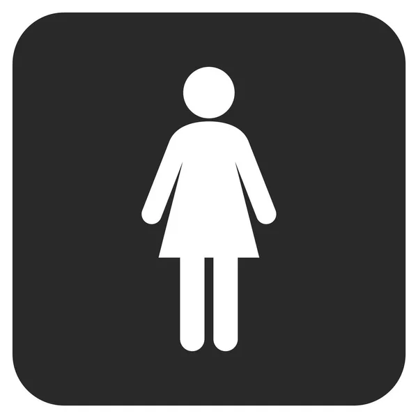 Vrouw Platte vierkante Vector Icon — Stockvector