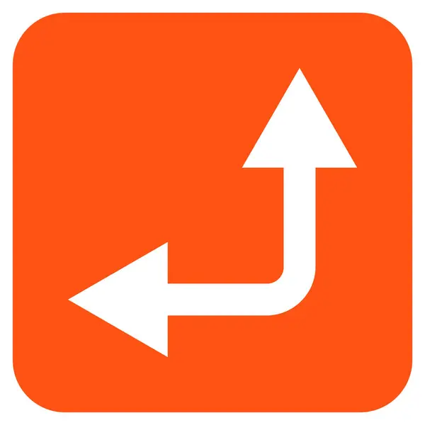 Bifurcação seta esquerda para cima plana vetor quadrado ícone —  Vetores de Stock