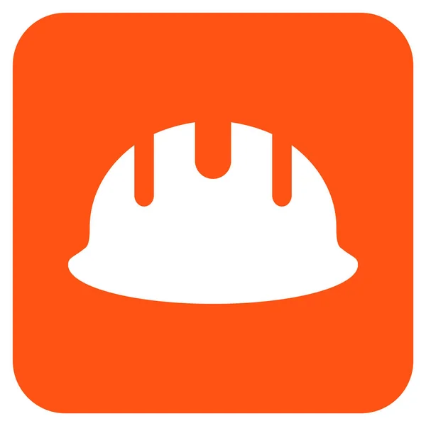 Constructor Hardhat plana cuadrada Vector icono — Vector de stock