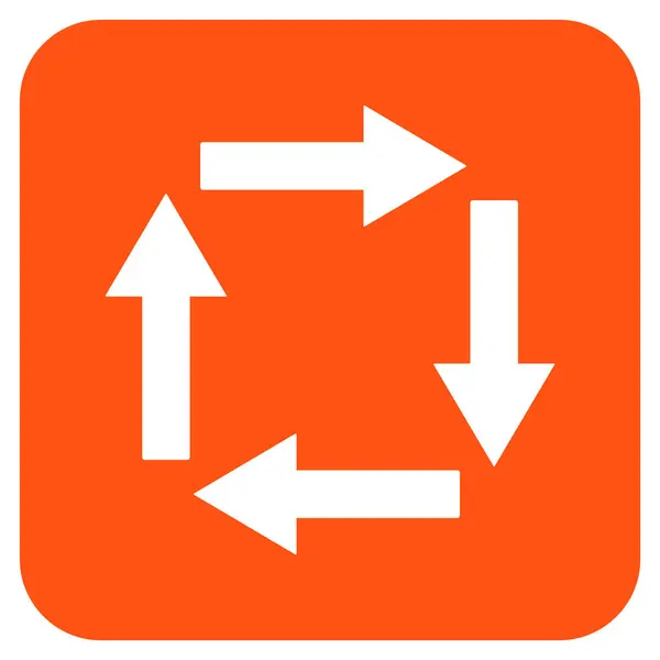 Flechas de circulación plana cuadrada Vector icono — Vector de stock